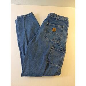 Carhartt Carpenter Jeans Men 38x36 Loose Original Fit Work Dungaree Loop B13-DPS
